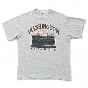 Vintage 1991 Washington Huskies NCAA Rose Bowl Football T-shirt XL